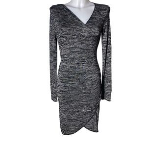 Wilfred Free Heather Grey Klum Midi Bodycon Dress w/side Ruching Small